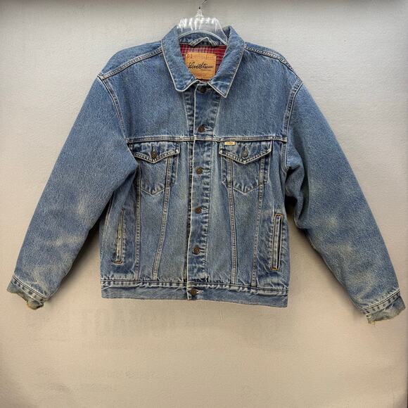Levi's Signature Denim Jacket Men's L Standard Trucker Flannel Lined Vintage VTG - Picture 1 of 13